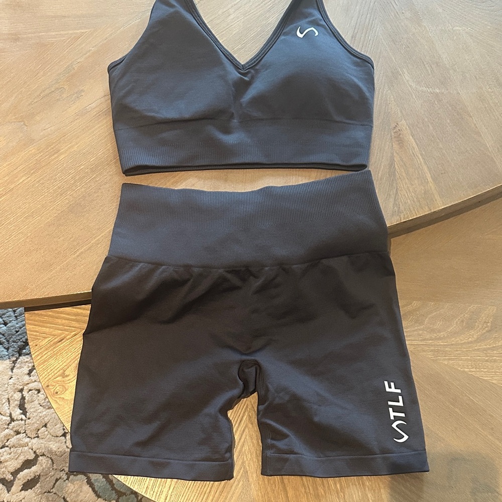 Black VTLF Sports Bra and Shorts Set